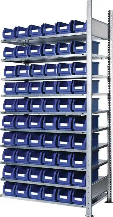 Steckregal H2000xB1000xT300mm Anbauregal 10 Stahl-Bd.60xGr.5 blau KAPPES Ausverkauf