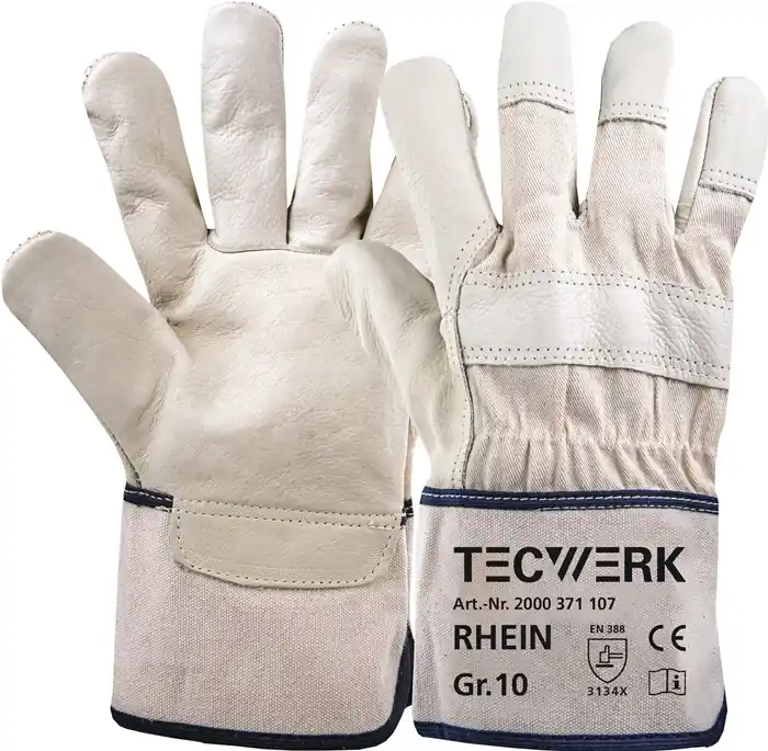 Handschuhe Top Rhein Gr.10 beige EN 388 PSA II TECWERK VE: 12 Paare Neue Kollektion
