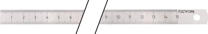 Garantierte Lieferung Stahlmaßstab L.150mm rostfr.STA biegsam Teilung B=mm/1/2mm TECWERK