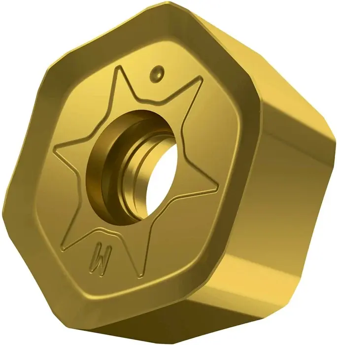 Fräswendeschneidplatte ISO HNGX 0906ANSN-M:M6330 D.4,9mm PVD beschichtet Gold VE: 10 Stück Neu Im Sortiment