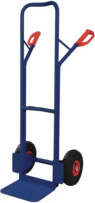 Stapelkarre H.1300mm Schaufel-L250xB320mm Luft-Bereifung Trgf.300kg blau TECWERK Billig