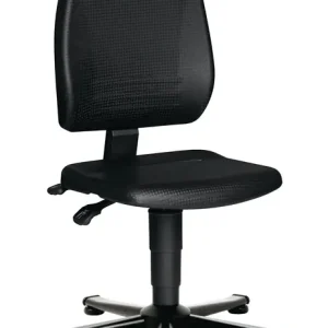 Abverkauf Arbeitsdrehstuhl Bodengleiter Integralschaum schwarz 440-620mm TECWERK