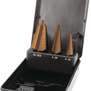 Blechschälbohrersatz 3-14/4-20/16-30,5mm HSS-TiN 3tlg.Ku.-Kass.TECWERK Top-Seller