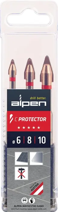 Nur Für Kurze Zeit Fliesenbohrersatz C PROTECTOR 3-tlg.D.6/8/10mm ALPEN