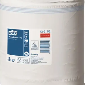 Handtuchrolle TORK 120155 1-lagig,unperforiert weiß L300ca.mxB200ca.mm 6x1 Rl. Geprüft