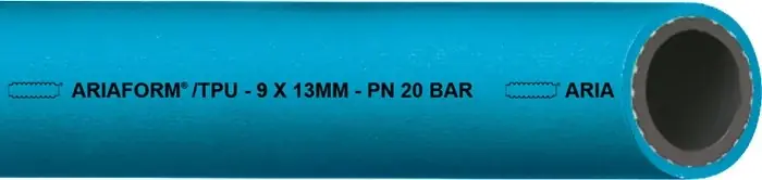 Neu Im Sortiment PU-Pressluftschlauch ARIAFORM®/TPU ID 9mm AD 13,0mm L.50m Blau TEGUMA VE: 50 Meter