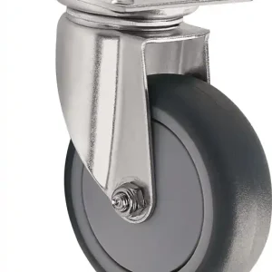 Preiswert Lenkrolle D.50mm Trgf.50kg m.Platte Gum.grau TECWERK