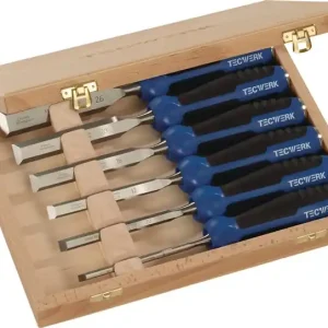 Stechbeitelsatz 6,10,12,16,20,26mm 2-K Heft.6-tlg.HO-Kasten TECWERK Bestpreis