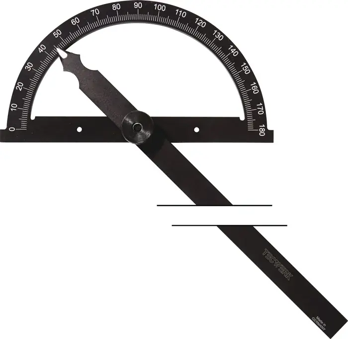 Winkelmesser Gradbogen-D.200mm Schenkel-L.300mm TECWERK Preisknaller