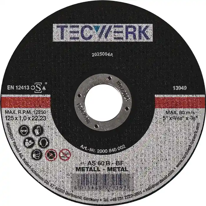 Jetzt Bestellen Trennscheibe D230x1,9mm ger.STA Bohr.22,23mm TECWERK VE: 25 Stück