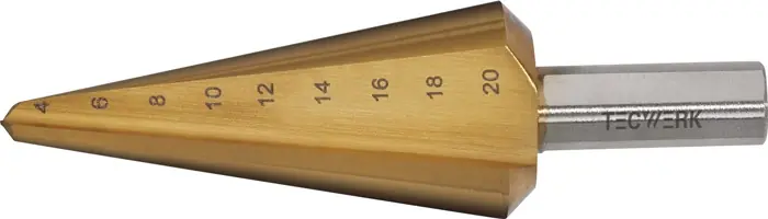 Direkt Vom Hersteller Blechschälbohrer Bohrber.4-20mm HSS TiN Gesamt-L.71mm Z.2 TECWERK
