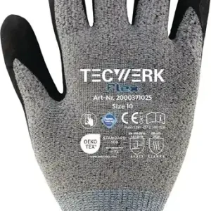 Handschuhe Flex Gr.10 grau/schwarz EN 388 PSA II TECWERK VE: 12 Paare Preiswert