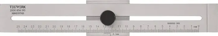 Solange Der Vorrat Reicht Streichmaß 200mm m.flachem Schieber INOX TECWERK