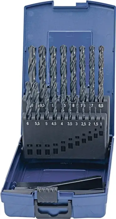Spiralbohrersatz DIN 338 TypN D.1-10x0,5mm HSS 19tlg.Ku.-Kass.TECWERK Letzte Chance