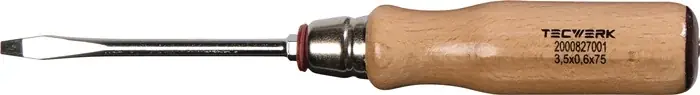 Schraubendreher Schneiden-B.3,5mm Klingen-L.75mm Holzgr.Rundkl.6KT.-Ans.TECWERK Geprüft