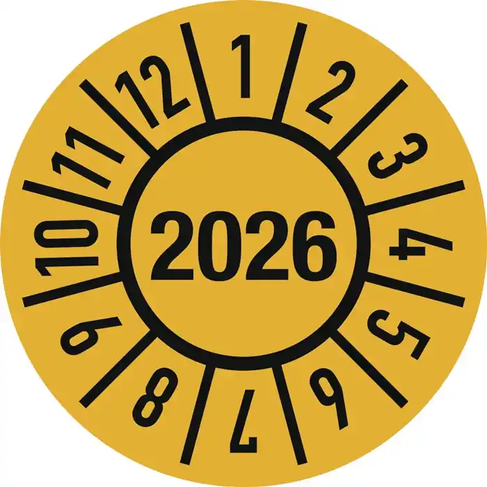 Einjahresprüfplakette D.15mm J.2026 m.Monaten Folie Top-Angebot
