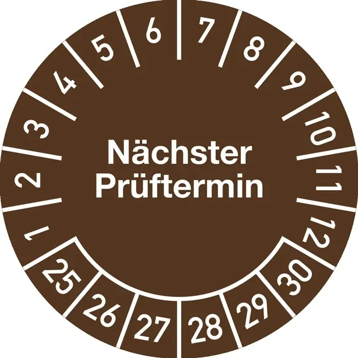 Echt Mehrjahresprüfplakette D.30mm Nächster Prüftermin 2026-2031 Folie Btl.a 100 St.