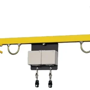 Jetzt Kaufen ULMIA Traverse mit Elektroanschluss mit 2 Gerätewagen für C-Schiene 30 x 32 x 2 mm