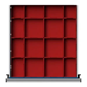 ULMIA Kleinteilekästen 6x 150x150, 8x 100x150, 2x 100x100 mm für Schublade 500x540 mit Lochboden - FH60 Markenware