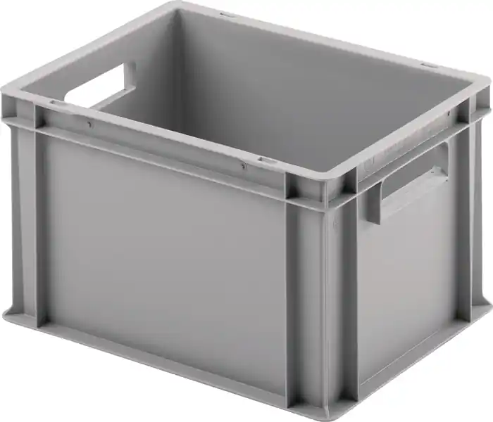 Transportstapelbehälter L400xB300xH235mm o.Deckel hellgrau PP offene Durchgriffe Expressversand