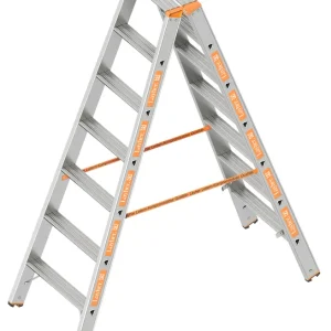 Neue Kollektion Layher Stufenstehleiter TOPIC 1043 Aluminiumleiter beidseitig begehbar