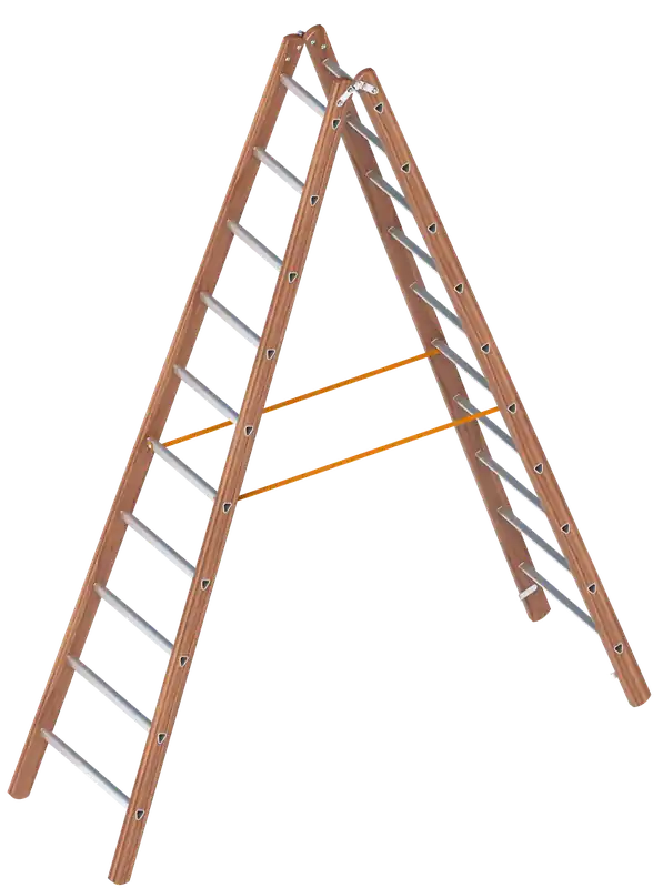Sofort Bestellen Layher Verbundstehleiter 1028 Holz-Aluminium-Stehleiter beidseitig begehbar