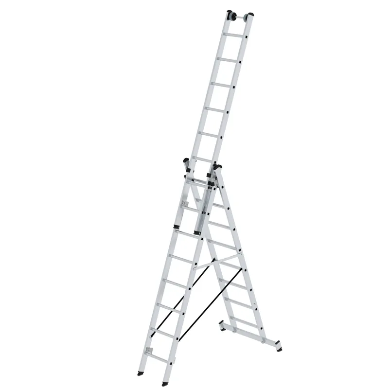 Markenprodukt MUNK Sprossen-Mehrzweckleiter 3-teilig mit nivello®-Traverse