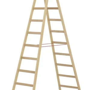 HYMER Holz-Sprossenstehleiter 71410 - beidseitig begehbar Angebot