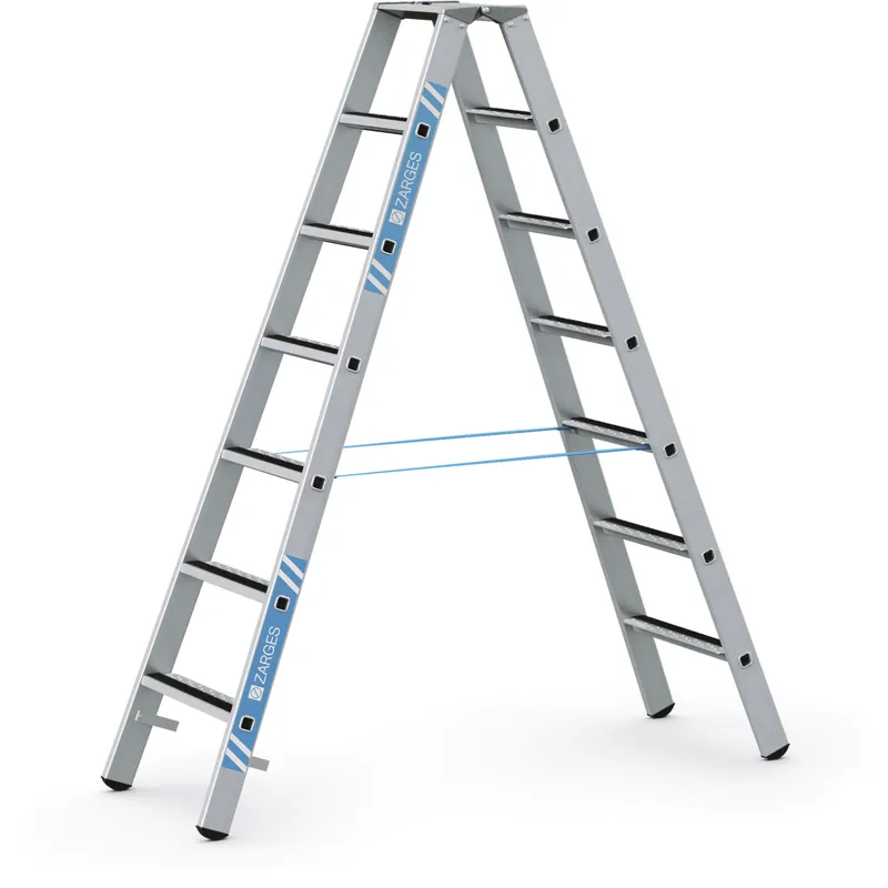 Markenware ZARGES Gebördelte Stufen-Stehleiter R13step B - Aluminium eloxiert