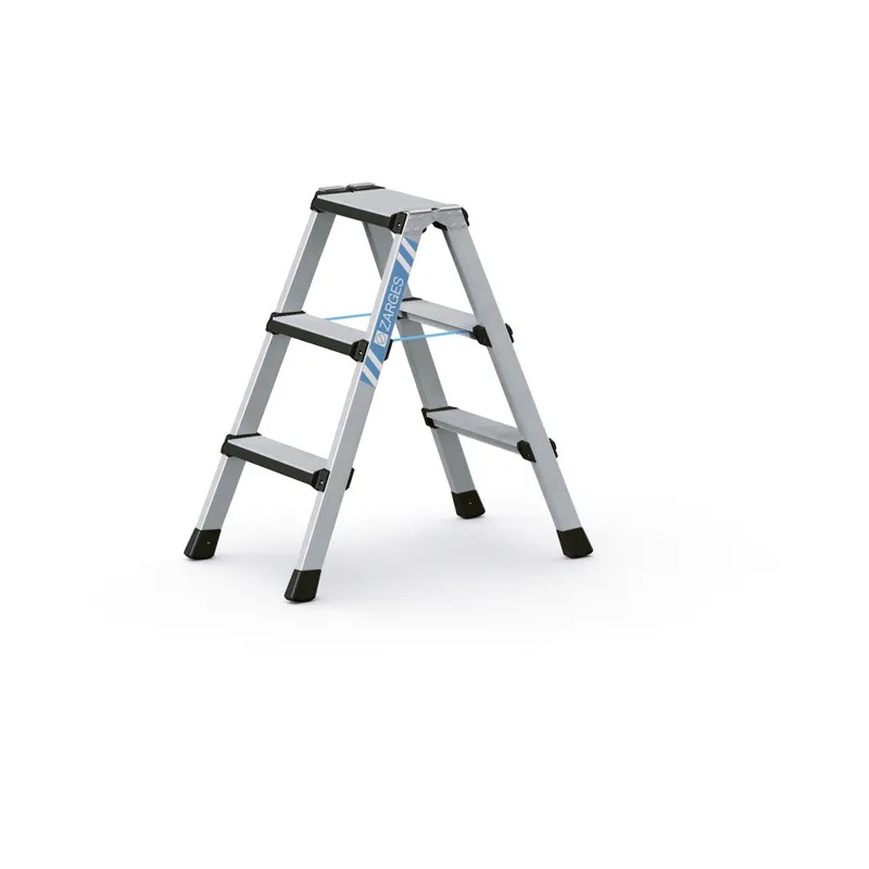 Neu ZARGES Geschraubte Stufen-Stehleiter Comfortstep B - Aluminium eloxiert