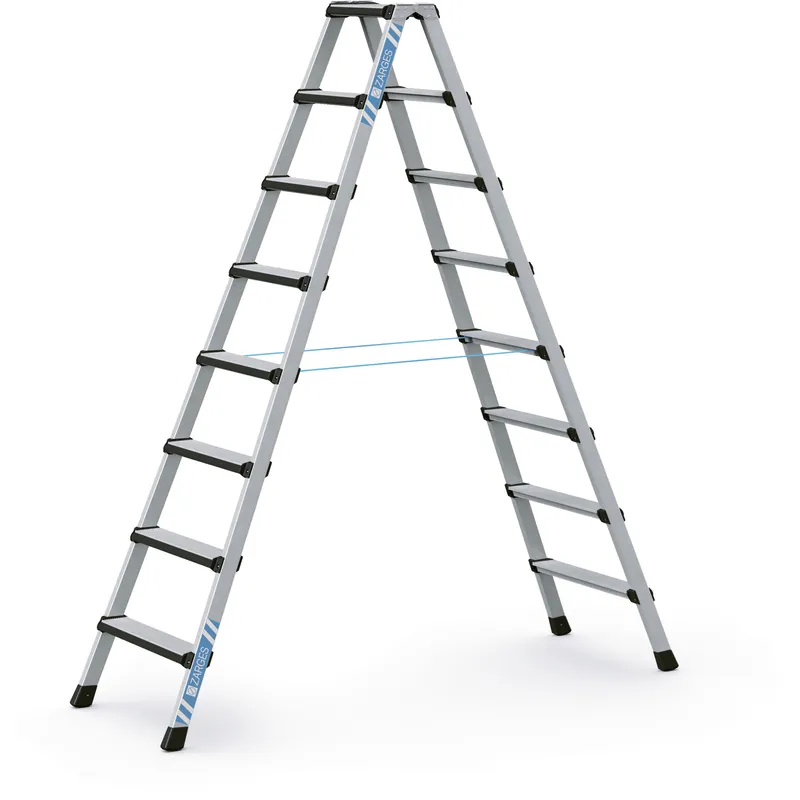 Echt ZARGES Geschraubte Stufen-Stehleiter Comfortstep B - Aluminium eloxiert