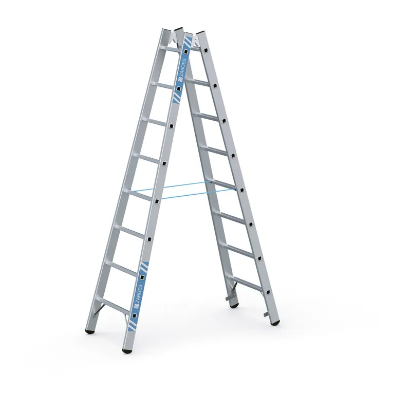 ZARGES Gebördelte Sprossen-Stehleiter Coni B - Aluminium natur Neu