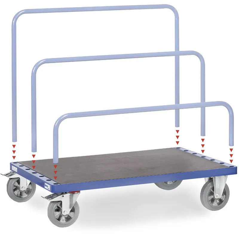 Preis Gesenkt fetra Plattenwagen Stahlrohr brillantblau RAL 5007