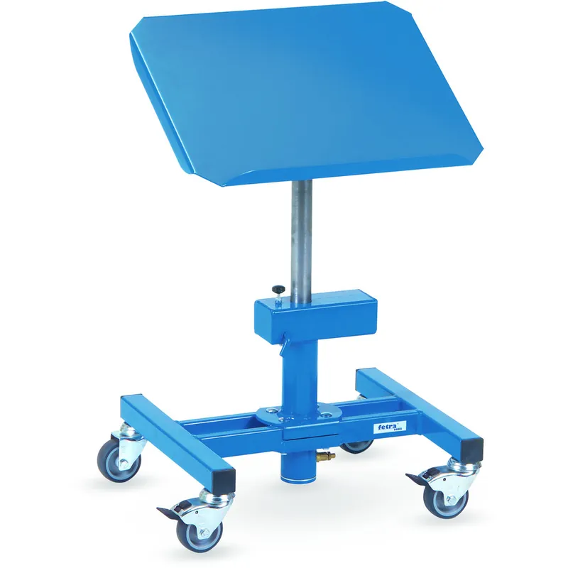 fetra Materialständer Ladefläche -L510xB410mm verstellbare Höhe brillantblau, RAL 5007 fahrbar Heißes Angebot