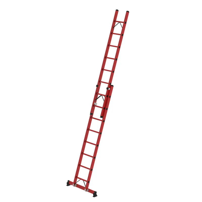 MUNK Sprossen-Schiebeleiter 2-teilig GFK mit nivello® Traverse Nur Für Kurze Zeit