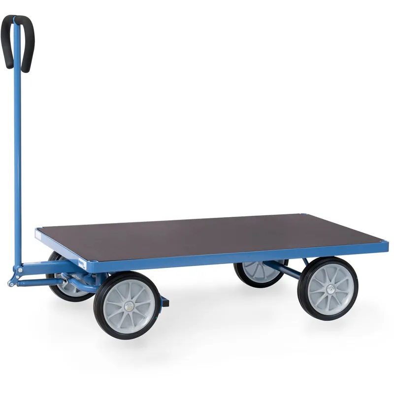 Saisonangebot fetra Handwagen 2-Achser pulverbeschichtet blau/RAL 5007 mit Plattform