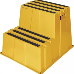 Schwerlasttritt Stufen 2 Plattform-H.500mm Ku.gelb Mega-Angebot