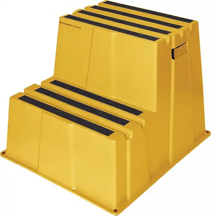 Schwerlasttritt Stufen 2 Plattform-H.500mm Ku.gelb Mega-Angebot