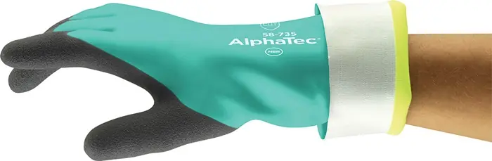 Echt Chemiehandschuh AlphaTec 58-735 Gr.9 grün EN 388,EN 374 PSA III ANSELL VE: 6 Paare