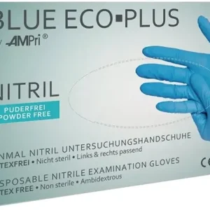 Zertifiziert Einw.-Handsch.Blue Eco Plus Gr.M blau Nitril 100 St./Box