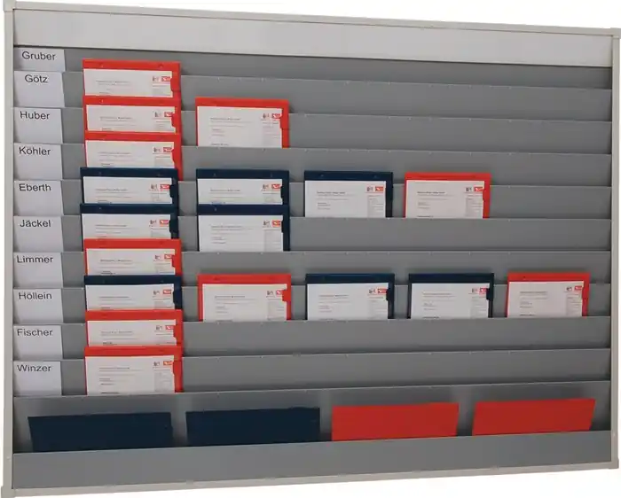 Planungstafel H1282xB1580xT78mm 10 Schienen grau Ausverkauf