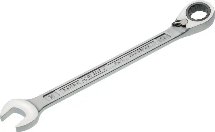 Maulringratschenschlüssel 606 SW 14mm L.204,6mm umschaltbar,Rings.15Grad HAZET Preisknaller
