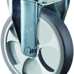Echt Bockrolle D.80mm Trgf.100kg thermopl.Ku.Platte L104xB80mm BS ROLLEN
