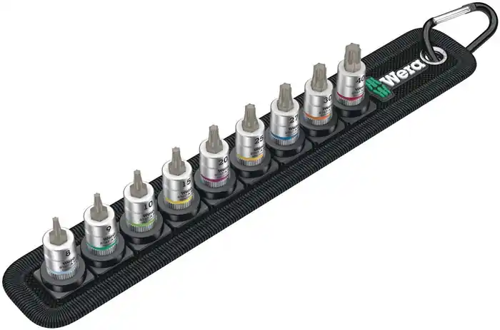 Finale Aktion Steckschlüsselsatz Belt 3 9-tlg.1/4 Zoll T8-T40 f.Innen-Torx-Schrauben WERA