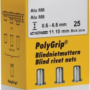 Blindnietmutter PolyGrip® Nietschaft dxl 11x20mm M8 Alu 25 St.GESIPA Nur Für Kurze Zeit