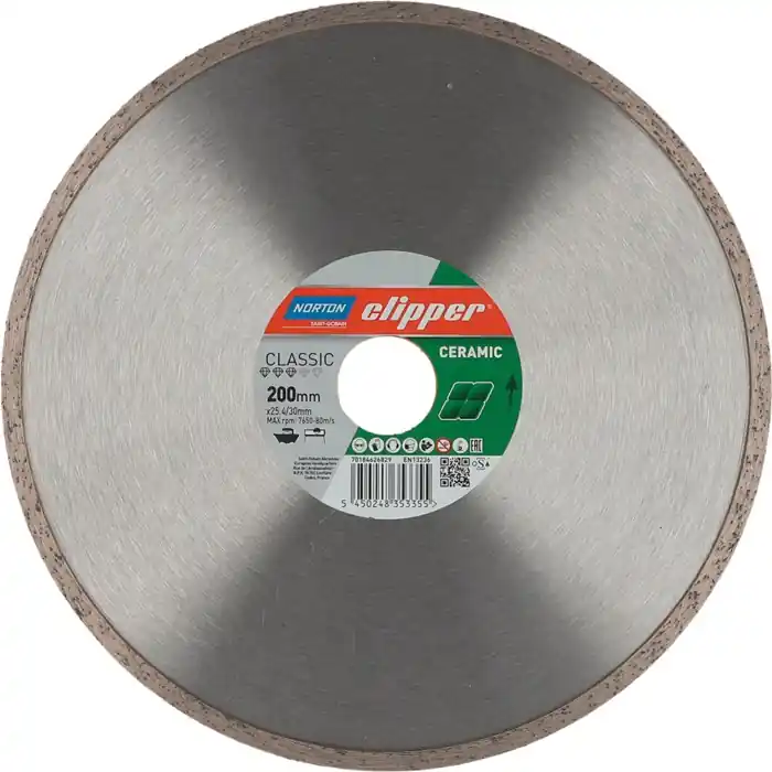 Diamanttrennscheibe Classic Ceramic D.200mm Bohr.30/25,4mm 1,7mm NORTON CLIPPER Mega-Angebot