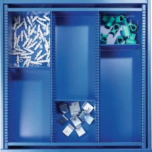 Begrenztes Angebot Schubladenunterteilungsmaterial BK 600 Front-H.140mm 2 Längs-/3 Querteiler