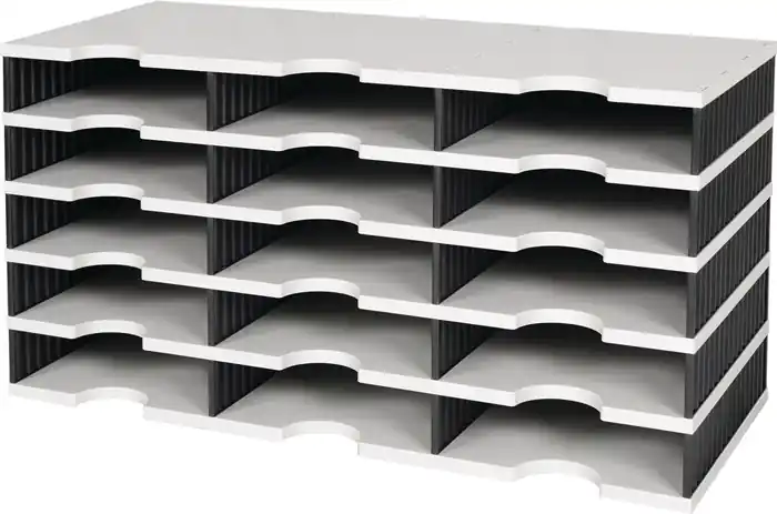 Sortierablage Trio 15 Fächer H363xB723xT331mm Polystyrol grau/schwarz STYRO Beliebt