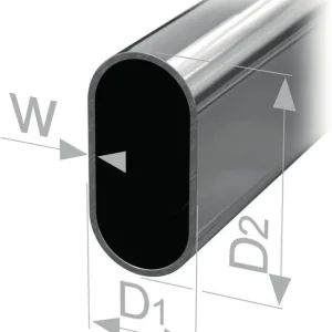 Ovalschrankrohr nahtl.geschw.STA verchr.H.30mm B.15mm Wandst.1mm 2500mm PG Preisreduziert