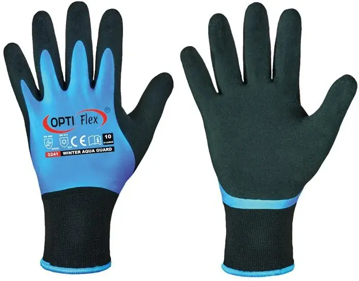 Handschuhe Winter Aqua Guard Gr.9 schwarz/blau EN 388,EN 511 PSA II OPTIFLEX VE: 12 Paare Geprüft